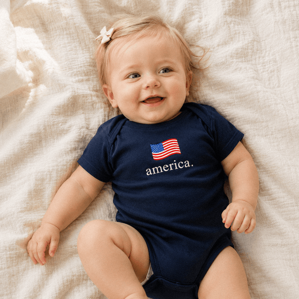 AMERICA EMBROIDERED FLAG BABY BODYSUIT - Official TPUSA Merch