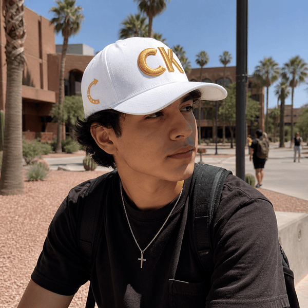 CK GOLD PUFF EMBROIDERED HAT | White/Gold - Official TPUSA Merch