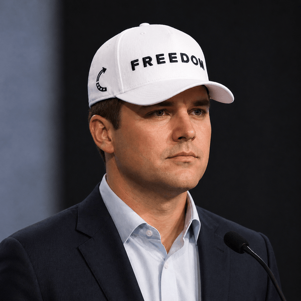 FREEDOM TRUCKER HAT | White/Blk - Official TPUSA Merch