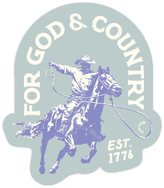 FOR GOD & COUNTRY STICKER