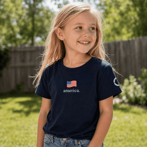 AMERICA EMBROIDERED YOUTH T - SHIRT - Official TPUSA Merch
