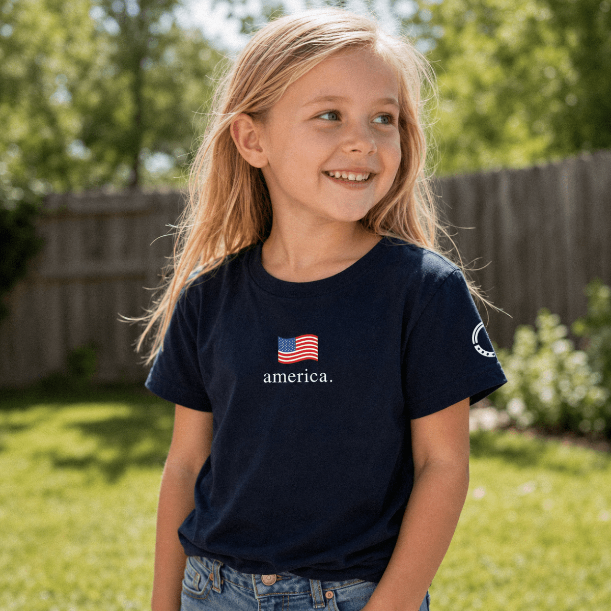 AMERICA EMBROIDERED YOUTH T - SHIRT - Official TPUSA Merch