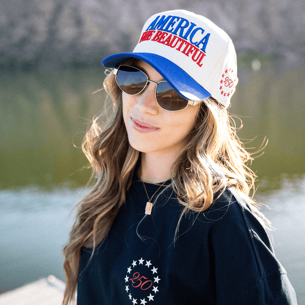 AMERICA THE BEAUTIFUL TRUCKER HAT | NAT/BLUE/RED - Official TPUSA Merch