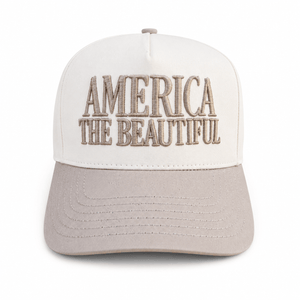 AMERICA THE BEAUTIFUL TRUCKER HAT | TAN/BEIGE - Official TPUSA Merch