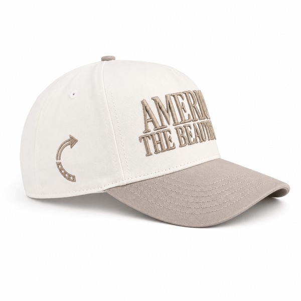AMERICA THE BEAUTIFUL TRUCKER HAT | TAN/BEIGE - Official TPUSA Merch