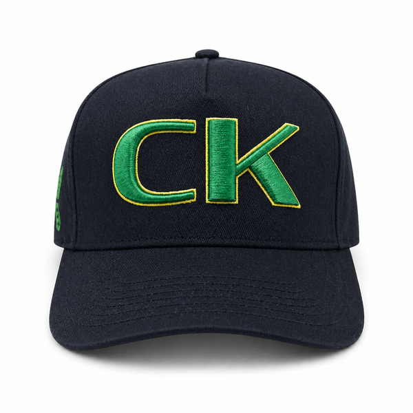 CK GREEN PUFF EMBROIDERY HAT | Black/Grn/Ylw
