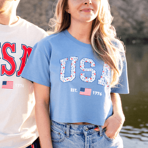 FLORAL USA WOMEN’S CROP TEE - Official TPUSA Merch