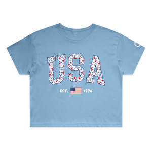 FLORAL USA WOMEN’S CROP TEE - Official TPUSA Merch