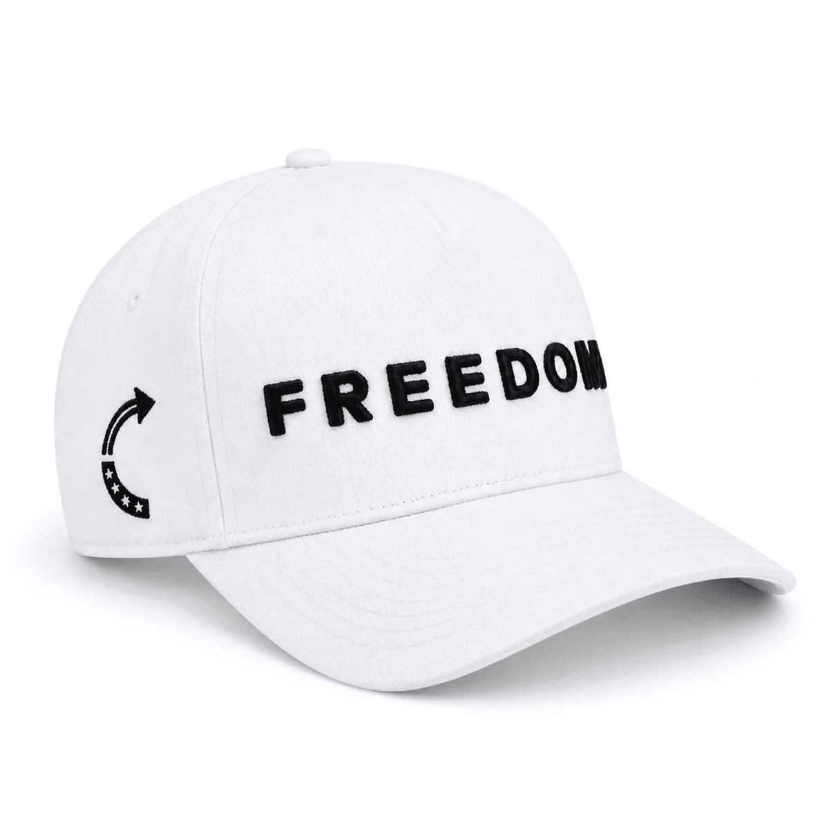 NEW FASHION CITY unisex land of freedom flag embroidered trucker hat in off-whit kds7panelred-  main image 2