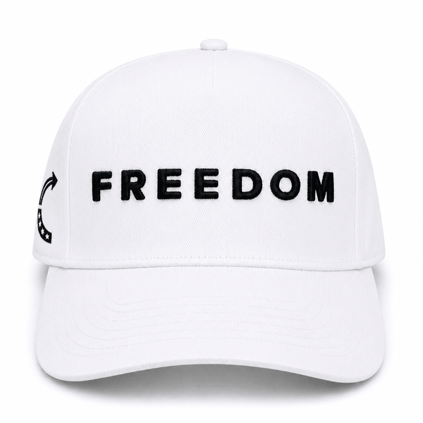 FREEDOM TRUCKER HAT | White/Blk - Official TPUSA Merch