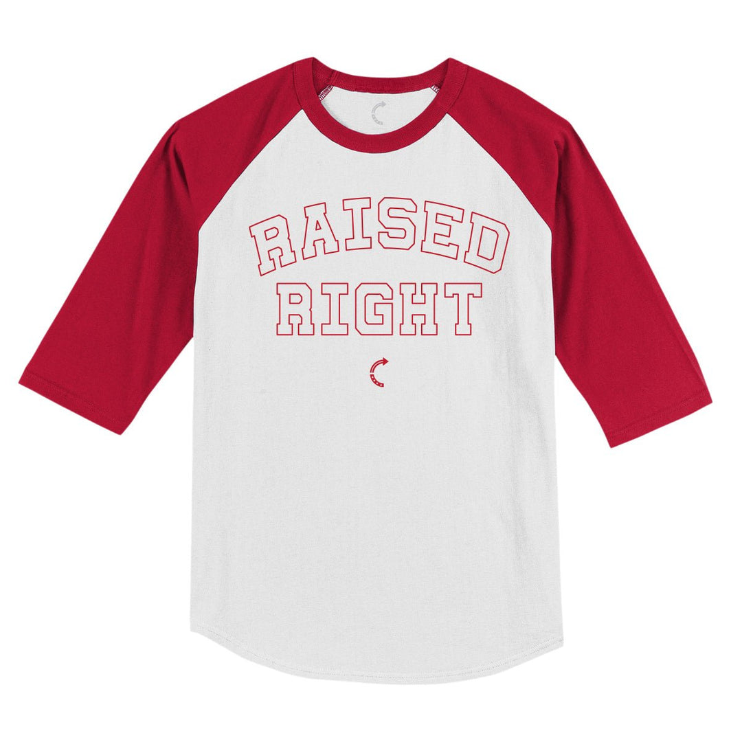 RAISED RIGHT KIDS BASEBALL T - SHIRT - Official TPUSA Merch