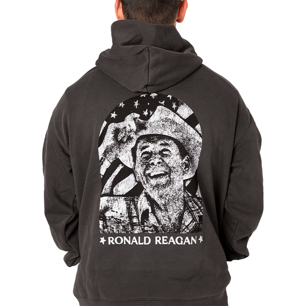 Ronald Reagan Pullover Hoodie | Faded Black - Official TPUSA Merch