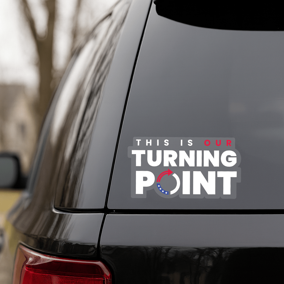 THIS IS OUR TURNING POINT CLEAR STICKER – Official TPUSA Merch