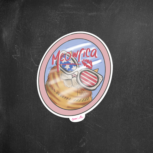 Poplitics Meowrica Cat | Sticker