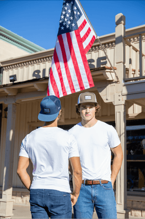 American Flag Trucker Hat | Brown - Official TPUSA Merch