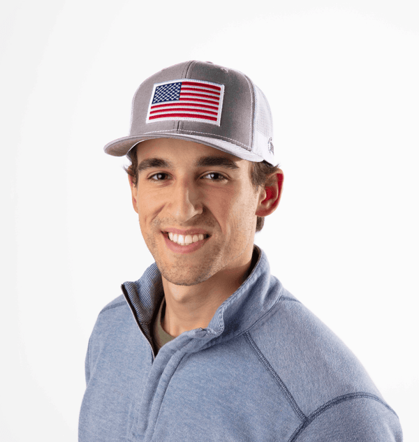 American Flag Trucker Hat | Grey - Official TPUSA Merch