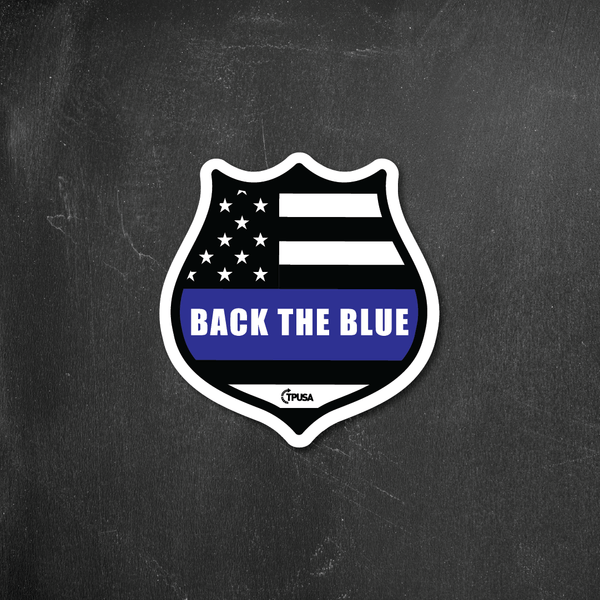 Back the Blue Badge Sticker - Official TPUSA Merch