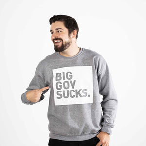 Big Gov Sucks Crewneck Sweatshirt | Oxford Grey - Official TPUSA Merch