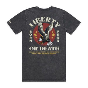 Born Free Liberty Or Death | Stone Wash Tee **Limited Edition** - Official TPUSA Merch
