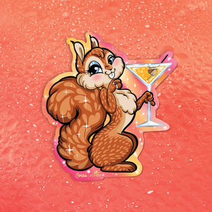 Cocktail Squirrel Poplictics Sticker - Official TPUSA Merch