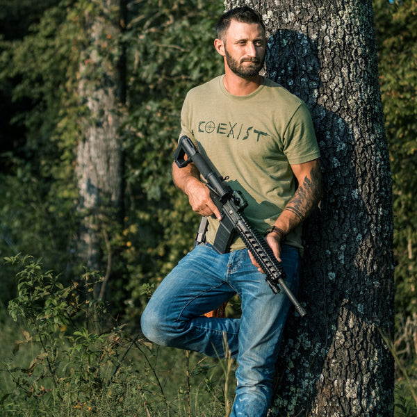 Coexist 2nd Amendment T-Shirt | Lt. Olive - Official TPUSA Merch