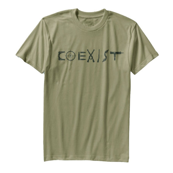 Coexist 2nd Amendment T-Shirt | Lt. Olive - Official TPUSA Merch