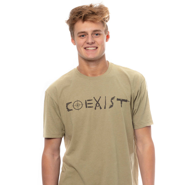 Coexist 2nd Amendment T-Shirt | Sand - Official TPUSA Merch