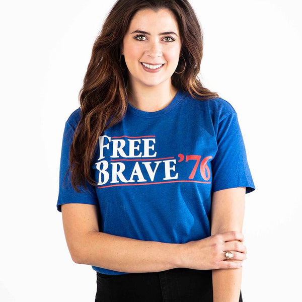 Free & Brave '76 T-Shirt | Royal Blue - Official TPUSA Merch
