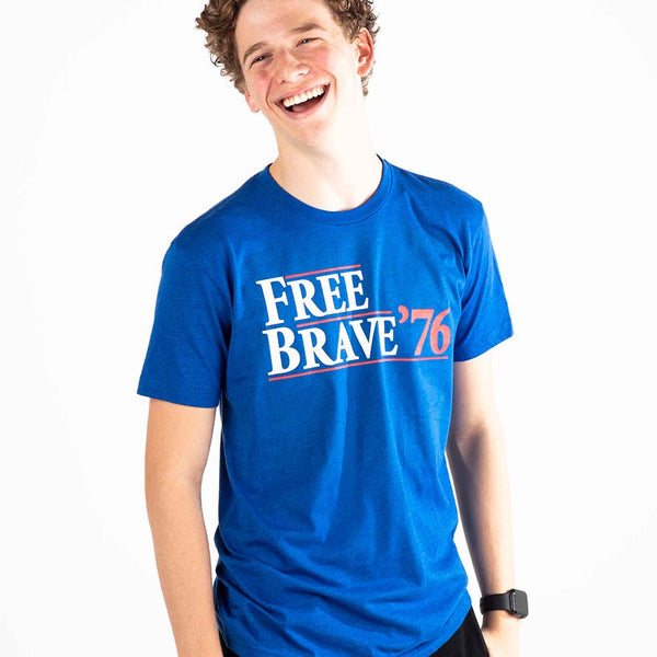 Free & Brave '76 T-Shirt | Royal Blue - Official TPUSA Merch
