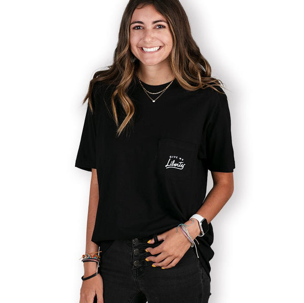 Give Me Liberty Pocket Tee | Black - Official TPUSA Merch