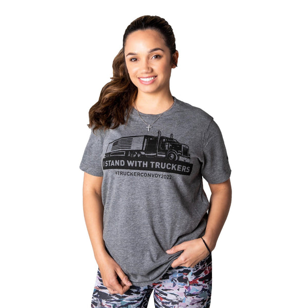 I Stand with Truckers T-Shirt | Grey