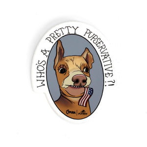 Poplitics Pretty Pupservative | Sticker - Official TPUSA Merch