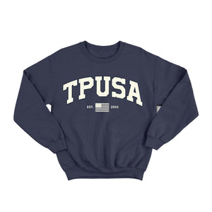 Tpusa Collegiate Crewneck | Navy - Official TPUSA Merch