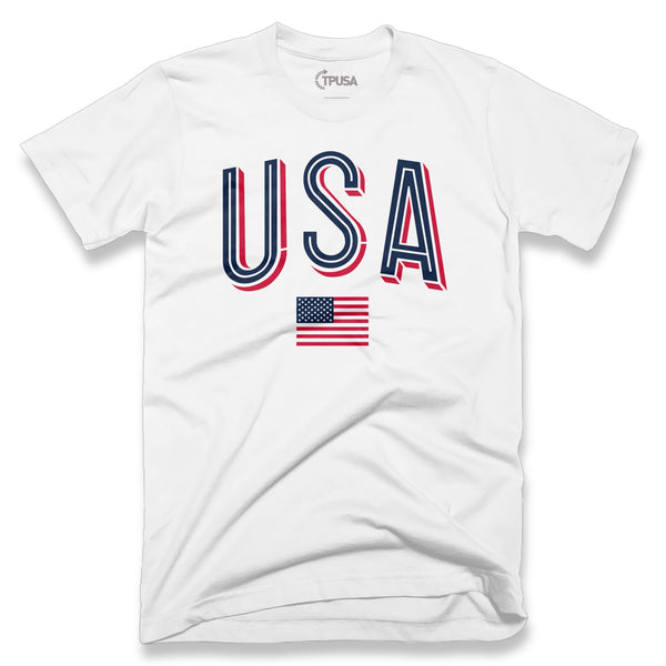 USA Flag T-Shirt | White - Official TPUSA Merch